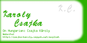 karoly csajka business card
