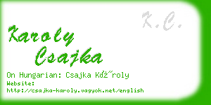 karoly csajka business card